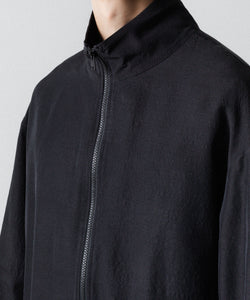 ssstein / シュタイン】WOOL/SILK SHIRRED LIGHT ZIP JACKET - BLACK
