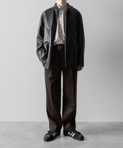 INTÉRIM(インテリム)のWOOL FRANNEL DRAPE 2-TUCK STRAIGHT SLACKS - BROWNの公式通販サイトsession福岡セレクトショップ