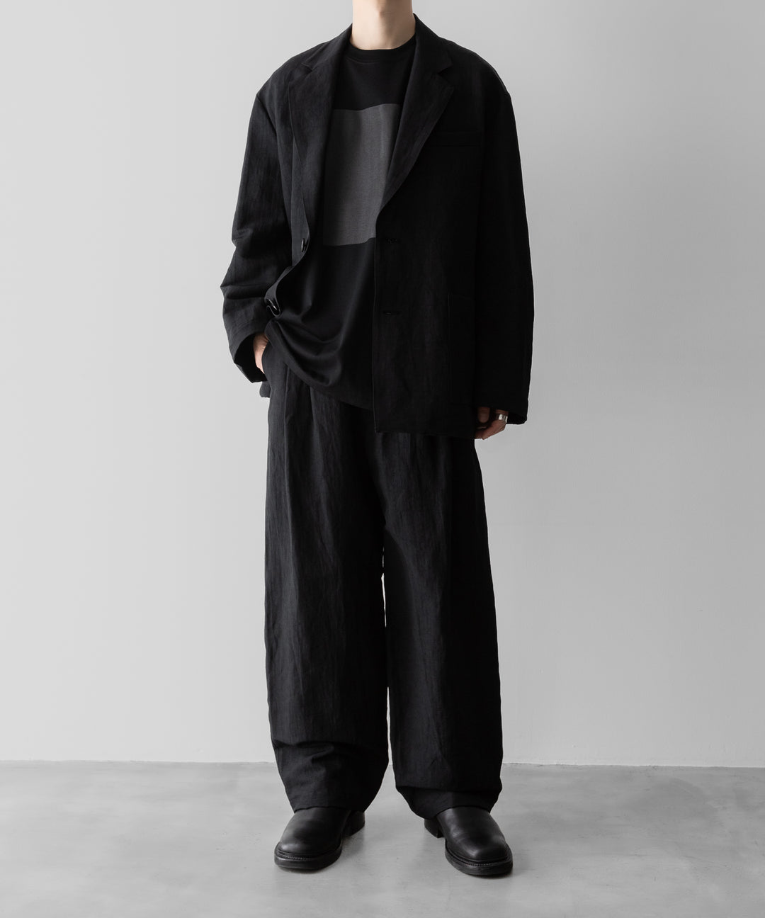 ssstein(シュタイン)のLI/NY POPLIN WIDE EASY TROUSERS - BLACKの公式通販サイトsession福岡セレクトショップ