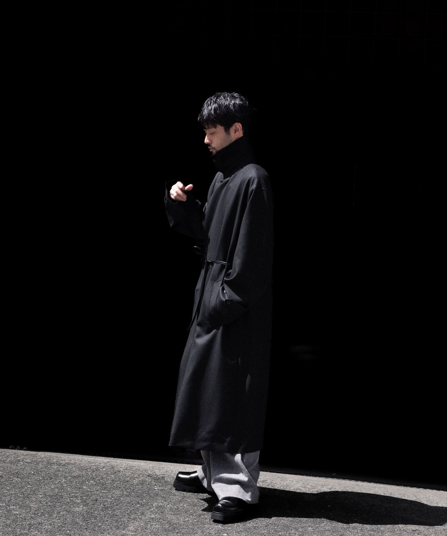 ssstein(シュタイン)のWOOL FLANNEL OVERSIZED DOUBLE BREASTED COAT - BLACKの公式通販サイトsession福岡セレクトショップ