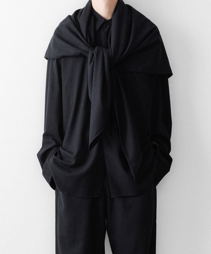INTÉRIM インテリムのSILK NOIL SQUARE CLOTH STOLEのBLACK 公式通販サイトsession福岡セレクトショップ