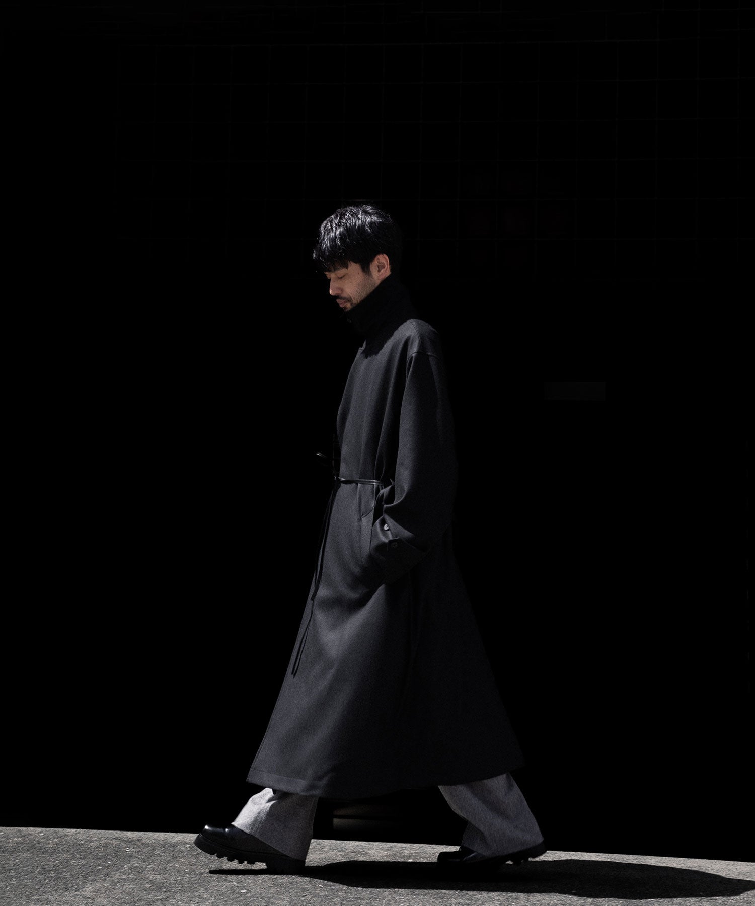 ssstein(シュタイン)のWOOL FLANNEL OVERSIZED DOUBLE BREASTED COAT - BLACKの公式通販サイトsession福岡セレクトショップ