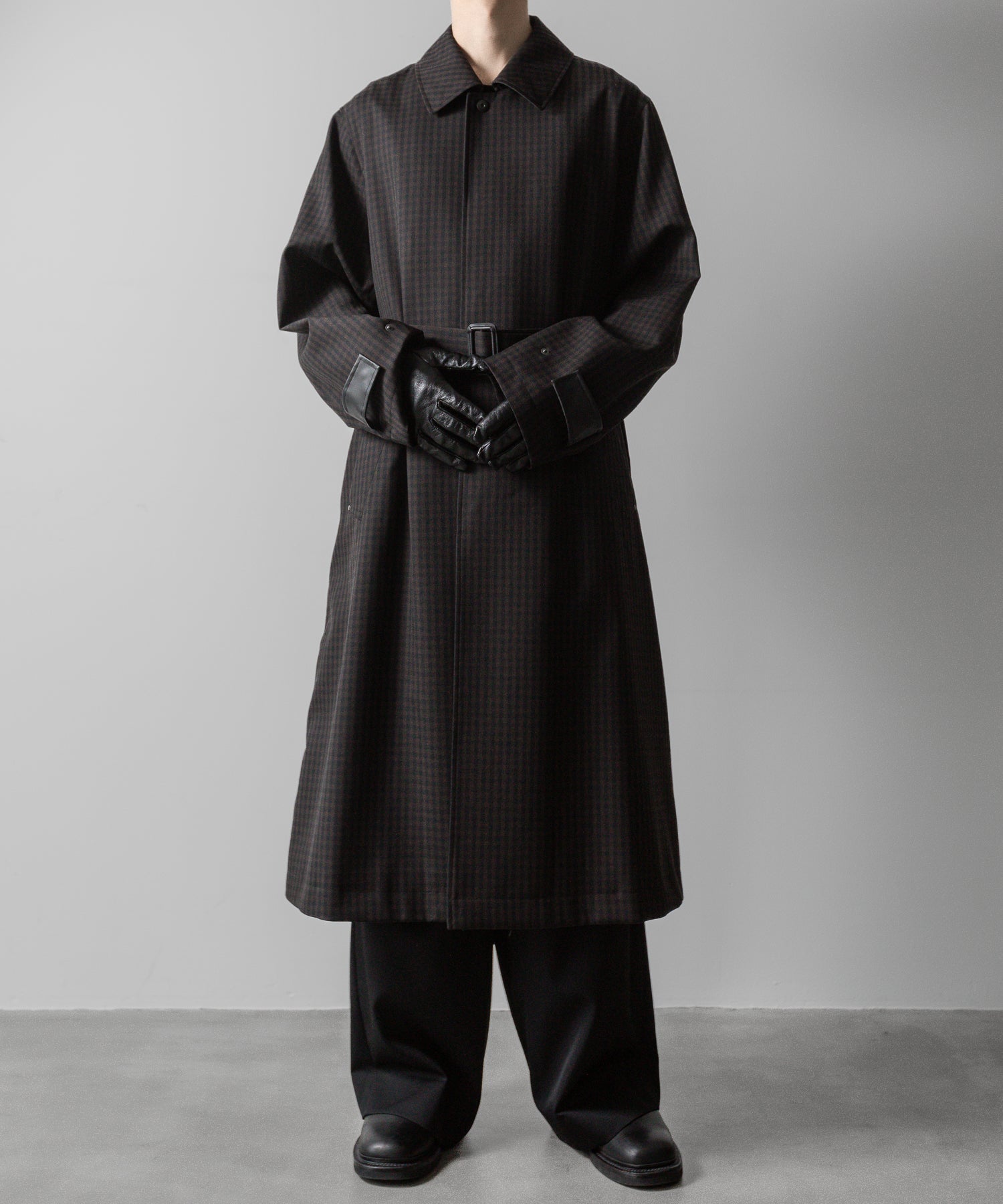 【ssstein】OVERSIZED BALMACAAN COAT - GINGHAM