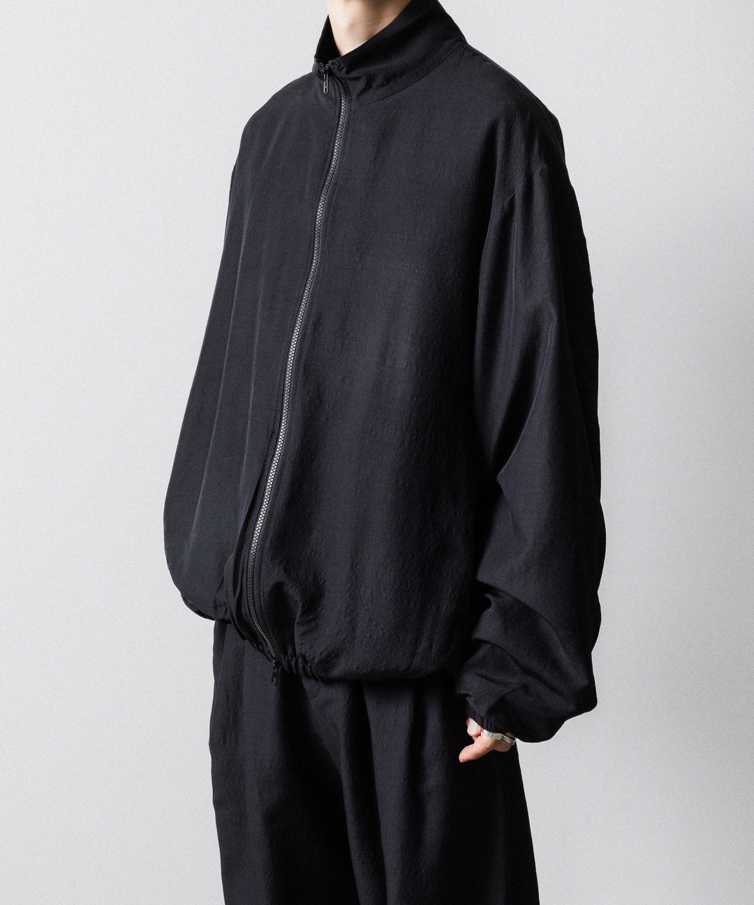ssstein(シュタイン)のWOOL/SILK SHIRRED LIGHT ZIP JACKET - BLACKの公式通販サイトsession福岡セレクトショップ