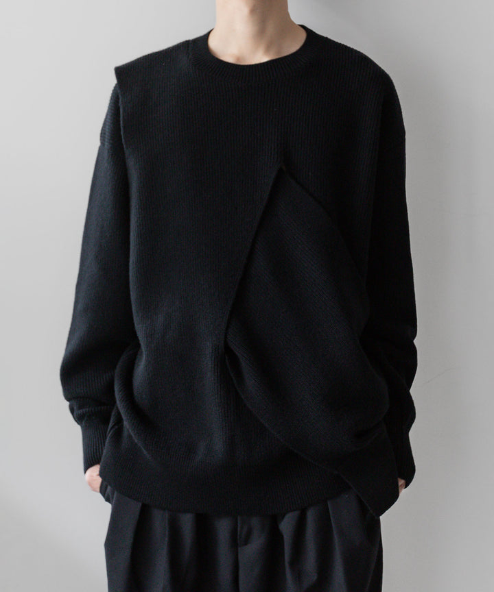 stein(シュタイン)の23AWコレクションCROSSOVER KNIT LSのBLACK