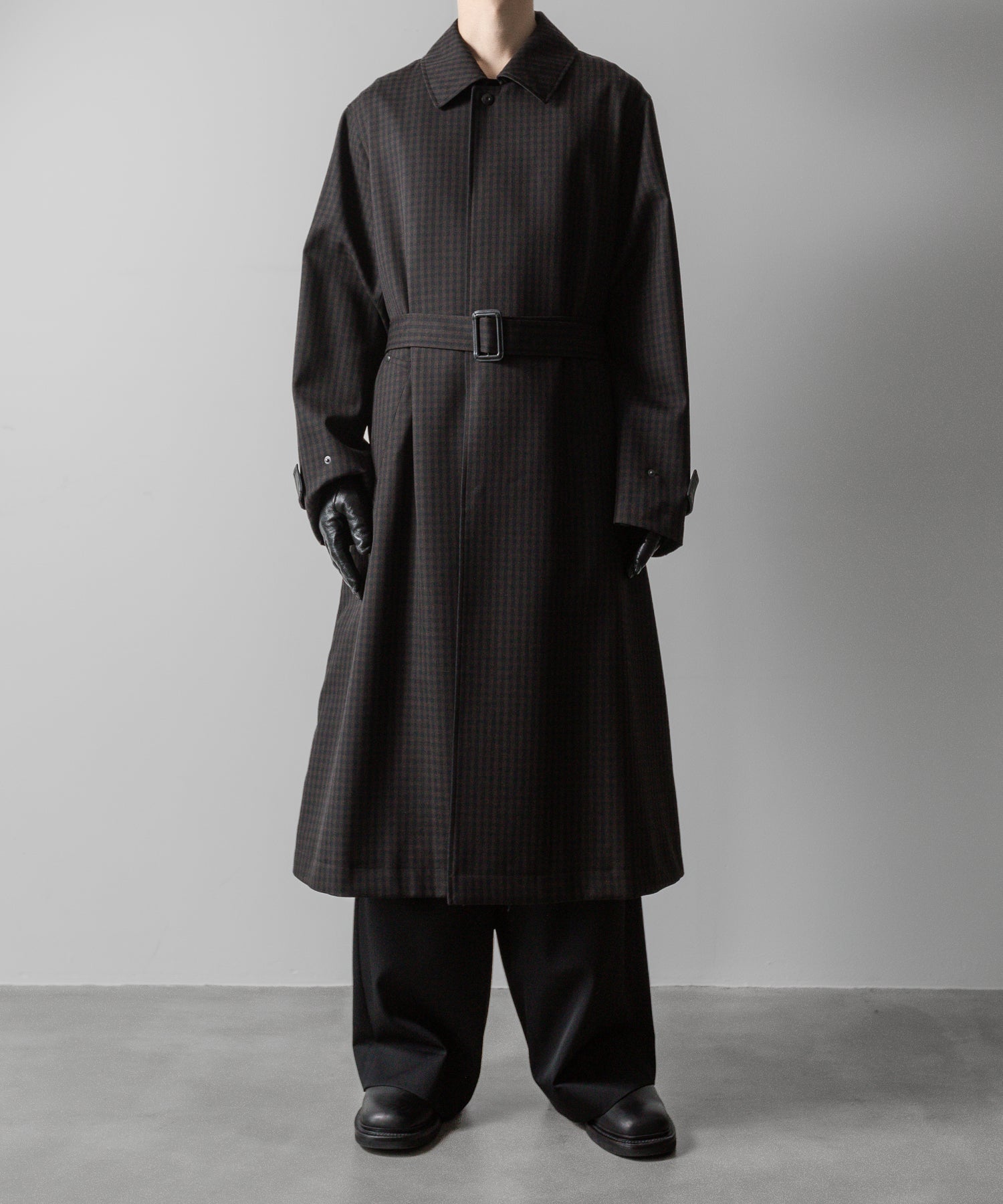 【ssstein】OVERSIZED BALMACAAN COAT - GINGHAM