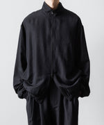 画像をギャラリービューアに読み込む, ssstein(シュタイン)のWOOL/SILK SHIRRED LIGHT ZIP JACKET - BLACKの公式通販サイトsession福岡セレクトショップ
