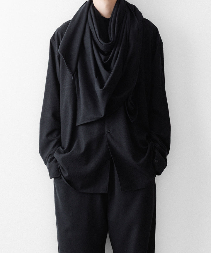 INTÉRIM インテリムのSILK NOIL SQUARE CLOTH STOLEのBLACK 公式通販サイトsession福岡セレクトショップ