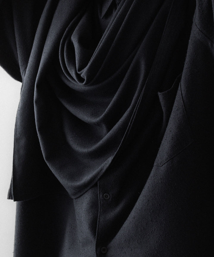 INTÉRIM インテリムのSILK NOIL SQUARE CLOTH STOLEのBLACK 公式通販サイトsession福岡セレクトショップ