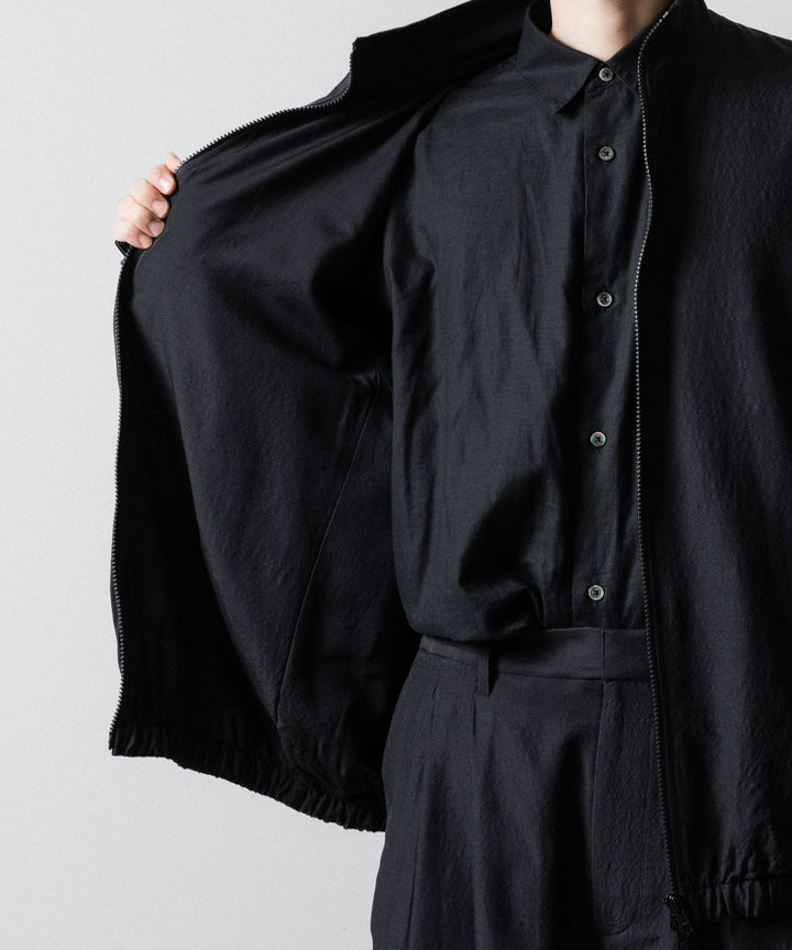 ssstein(シュタイン)のWOOL/SILK SHIRRED LIGHT ZIP JACKET - BLACKの公式通販サイトsession福岡セレクトショップ