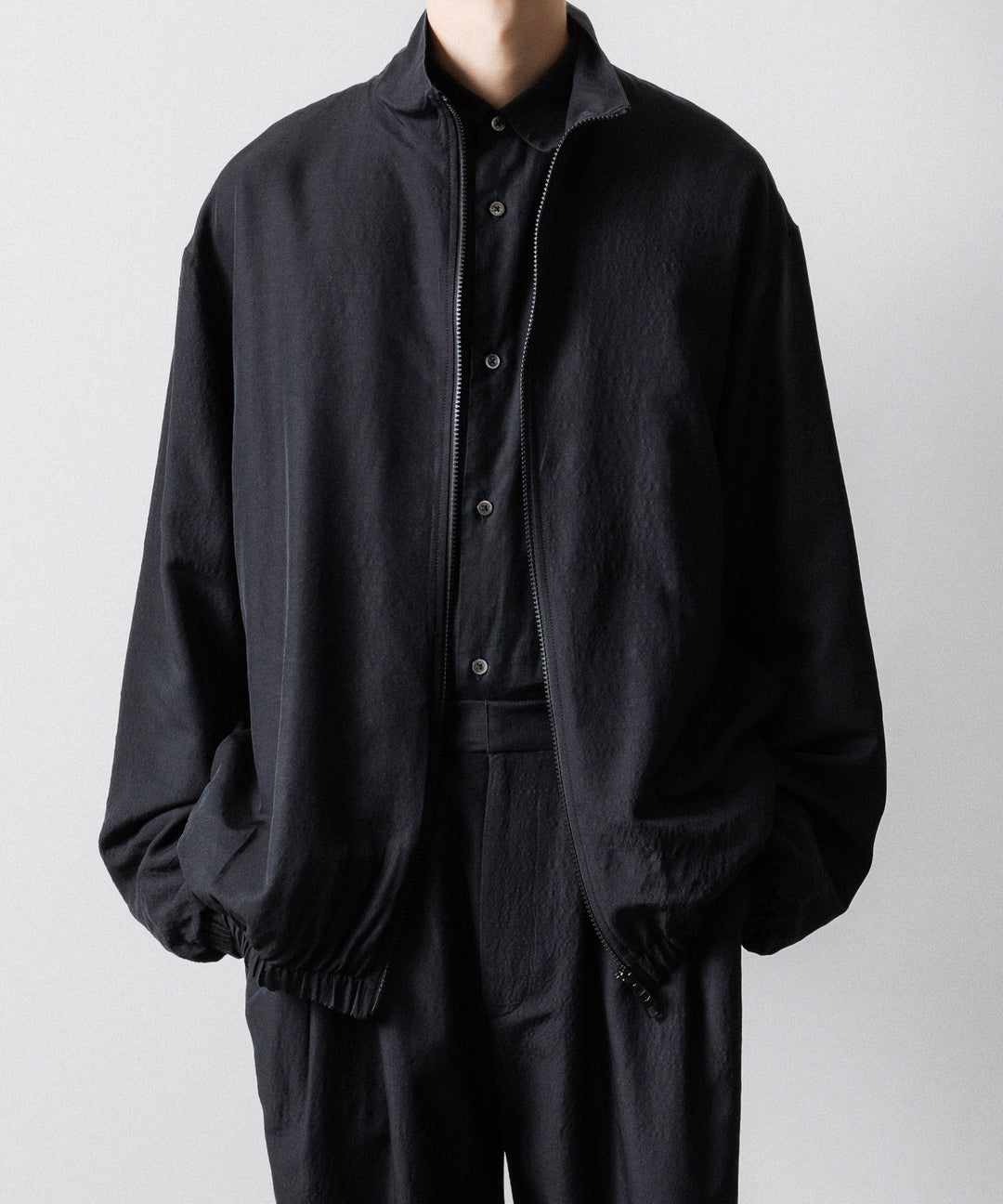 ssstein(シュタイン)のWOOL/SILK SHIRRED LIGHT ZIP JACKET - BLACKの公式通販サイトsession福岡セレクトショップ