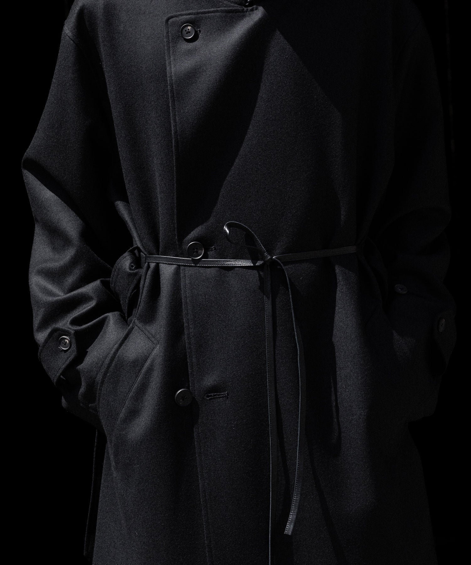ssstein(シュタイン)のWOOL FLANNEL OVERSIZED DOUBLE BREASTED COAT - BLACKの公式通販サイトsession福岡セレクトショップ
