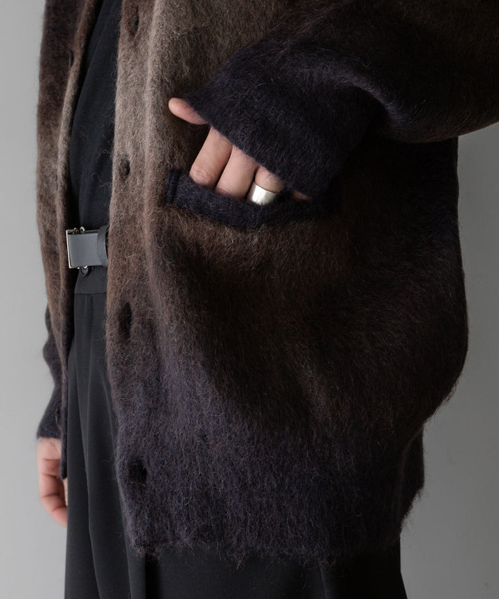 stein(シュタイン)の24SSコレクションGRADATION MOHAIR KNIT CARDIGANのCAMEL NAVY GRADATION公式通販サイトsession福岡セレクトショップ