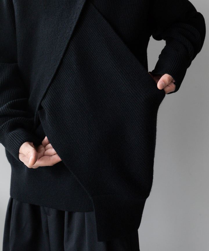 stein(シュタイン)の23AWコレクションCROSSOVER KNIT LSのBLACK