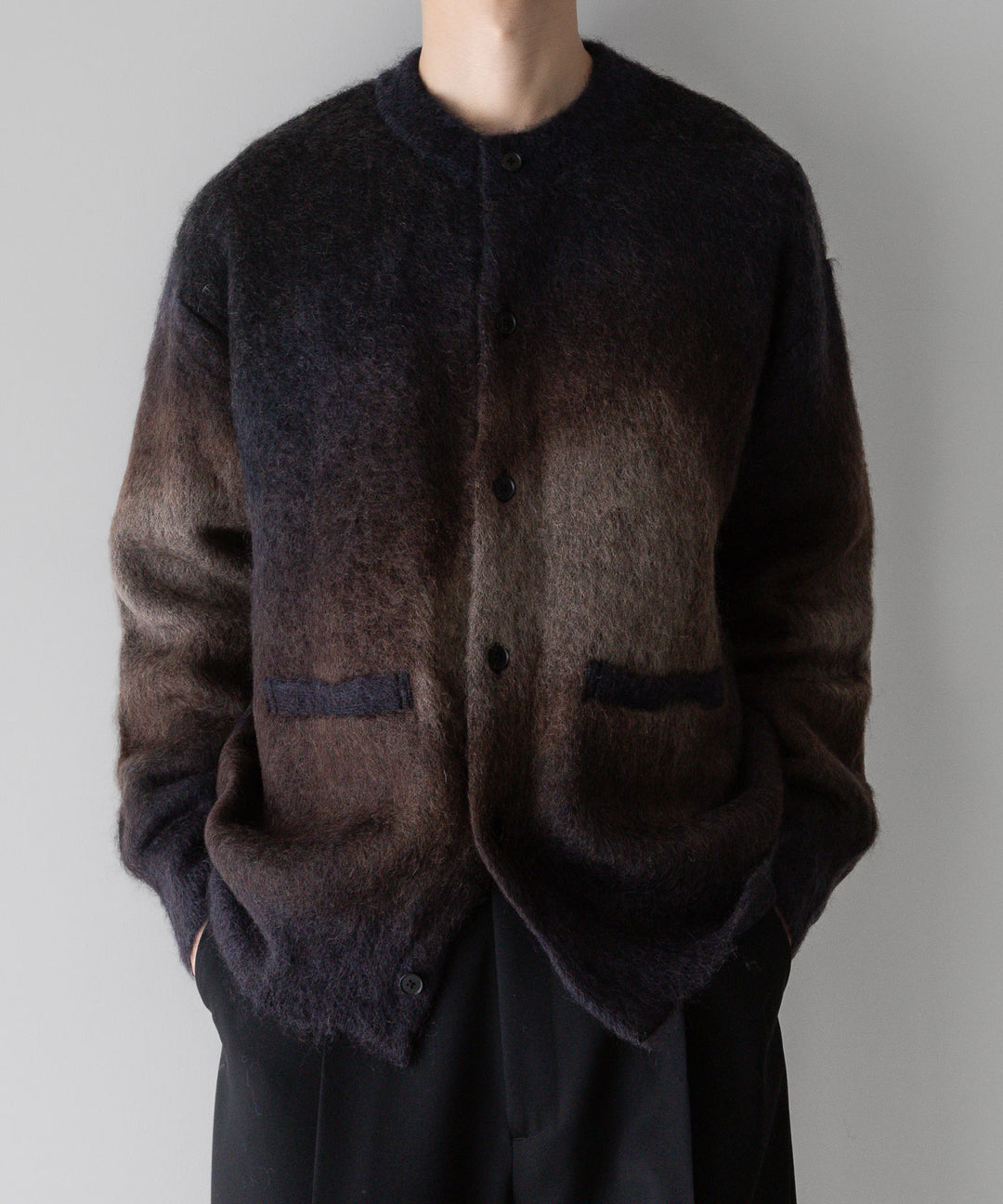 stein(シュタイン)の24SSコレクションGRADATION MOHAIR KNIT CARDIGANのCAMEL NAVY GRADATION公式通販サイトsession福岡セレクトショップ