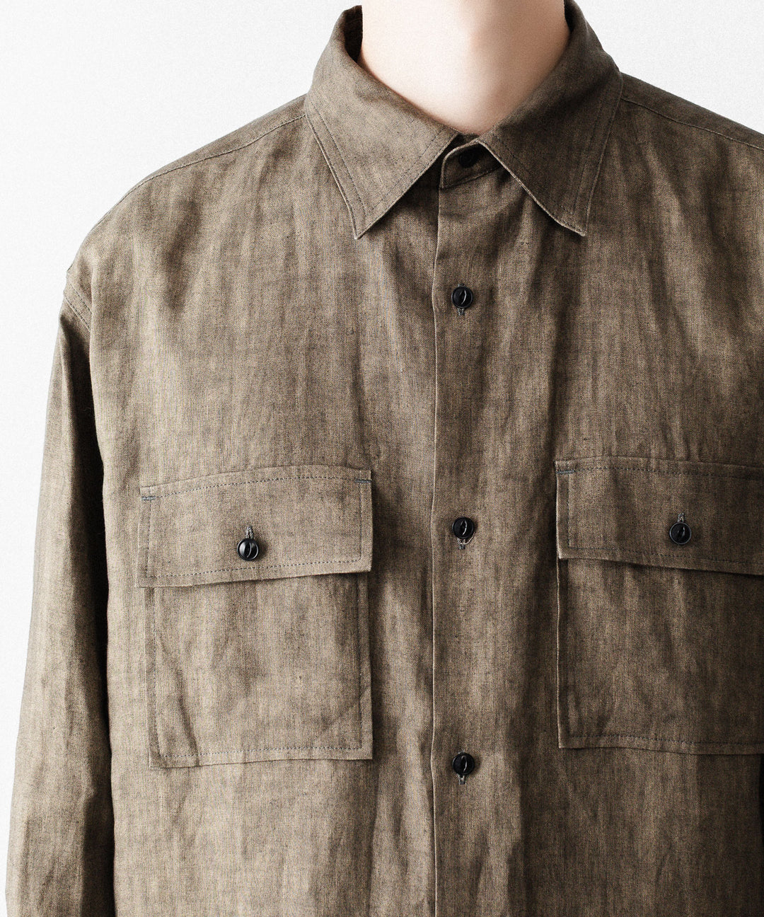 nakedgauge ネイキッドゲージのSUMI LINEN BIG SHIRTのKHAKI公式通販サイトsession福岡セレクトショップ