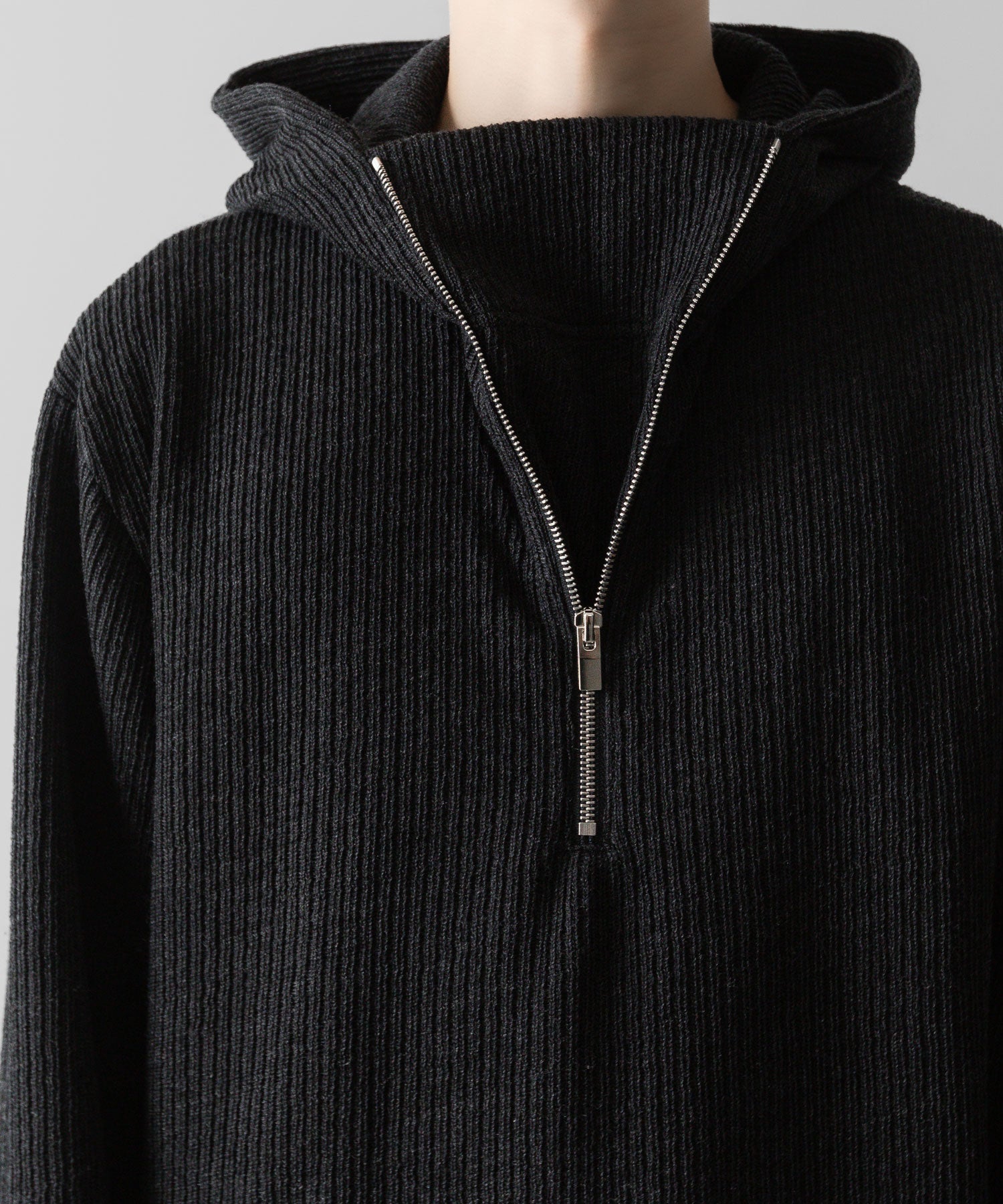 VEIN ヴェインのWO/PE QUARTER GAUGE KNIT HOODED PULLOVER SHIRT - X.GRAYの公式通販サイトsession福岡セレクトショップ