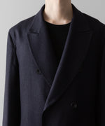 画像をギャラリービューアに読み込む, ato(アトウ)のSLUB YARN DOUBLE-BREASTED COAT - NAVY公式通販サイトsession福岡セレクトショップ
