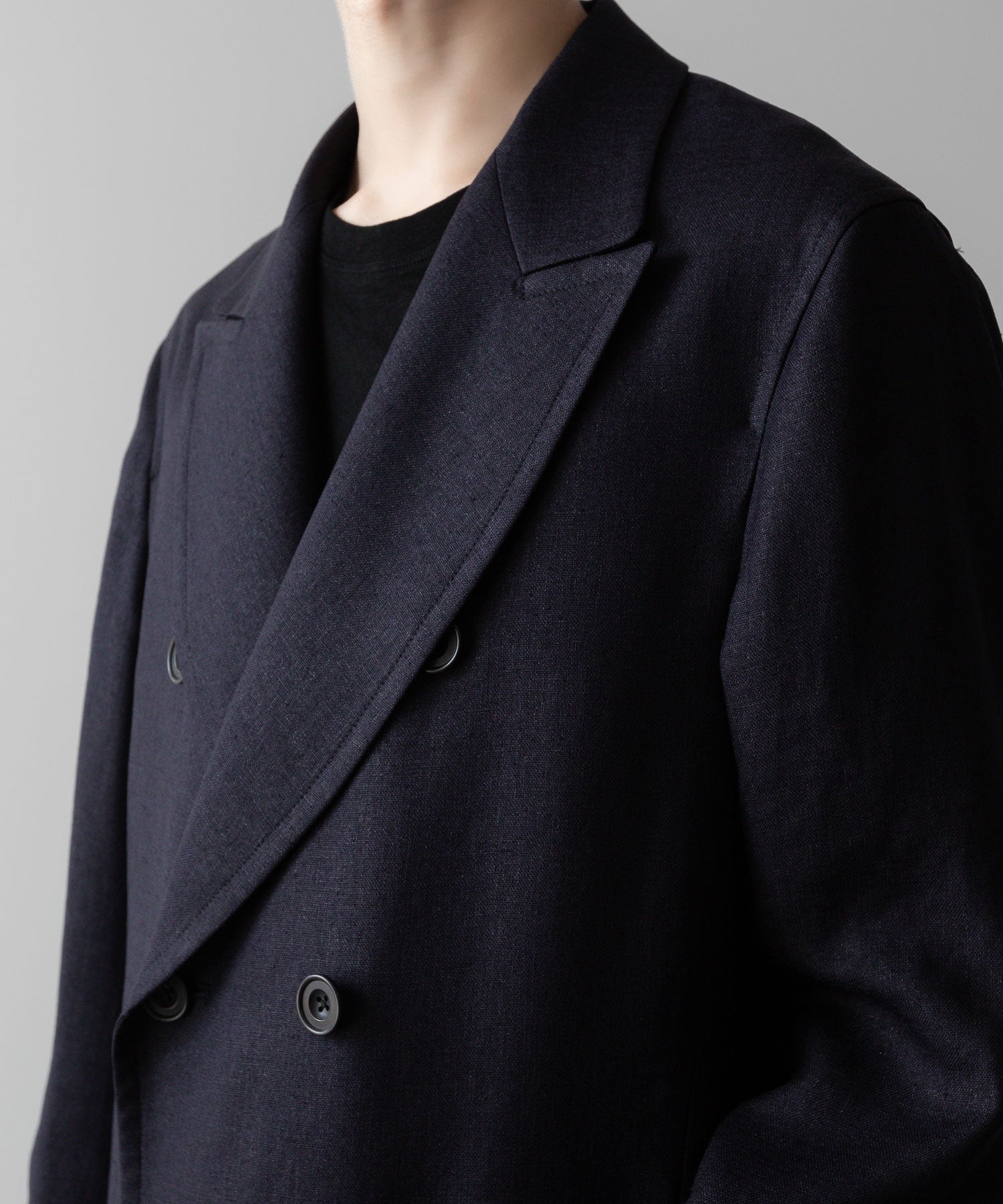 ato(アトウ)のSLUB YARN DOUBLE-BREASTED COAT - NAVY公式通販サイトsession福岡セレクトショップ