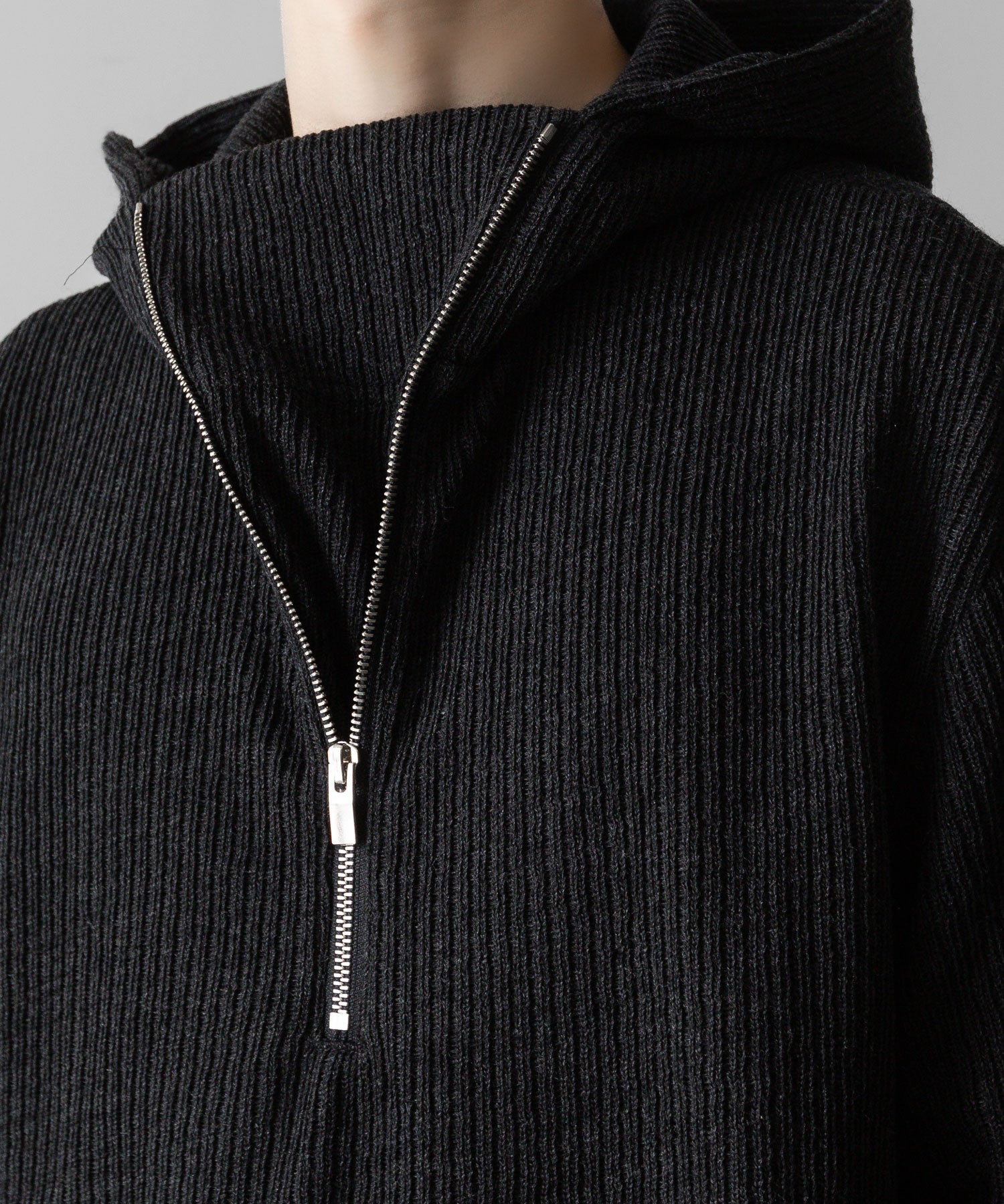 VEIN ヴェインのWO/PE QUARTER GAUGE KNIT HOODED PULLOVER SHIRT - X.GRAYの公式通販サイトsession福岡セレクトショップ