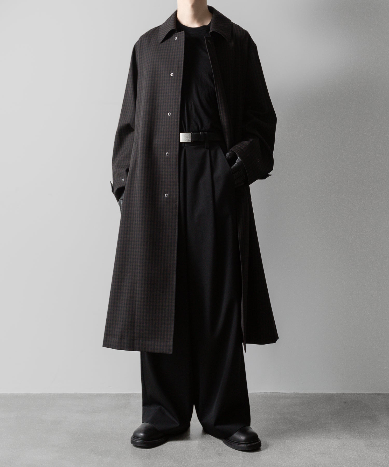 【ssstein】OVERSIZED BALMACAAN COAT - GINGHAM