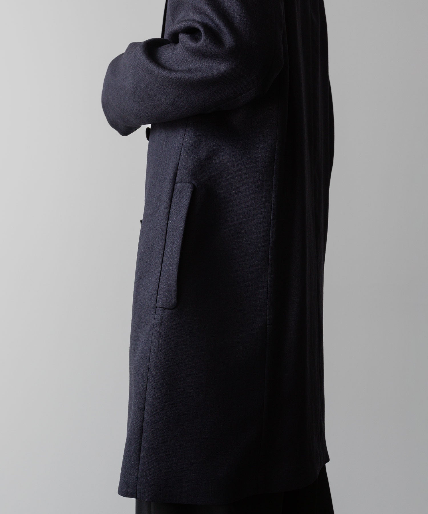 ato(アトウ)のSLUB YARN DOUBLE-BREASTED COAT - NAVY公式通販サイトsession福岡セレクトショップ