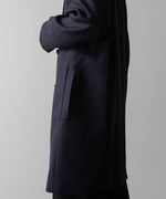 画像をギャラリービューアに読み込む, ato(アトウ)のSLUB YARN DOUBLE-BREASTED COAT - NAVY公式通販サイトsession福岡セレクトショップ
