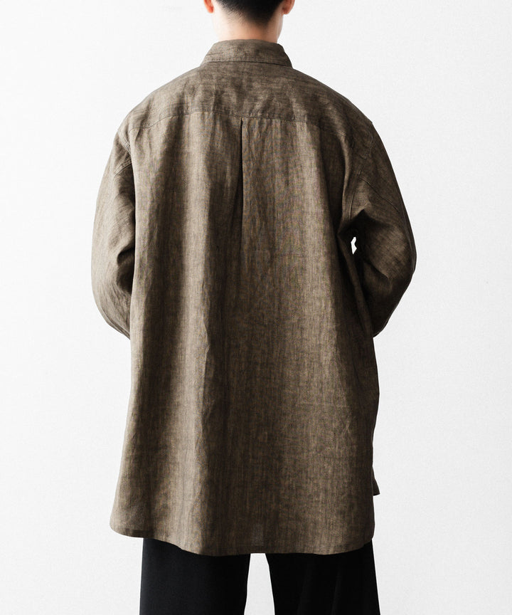 nakedgauge ネイキッドゲージのSUMI LINEN BIG SHIRTのKHAKI公式通販サイトsession福岡セレクトショップ