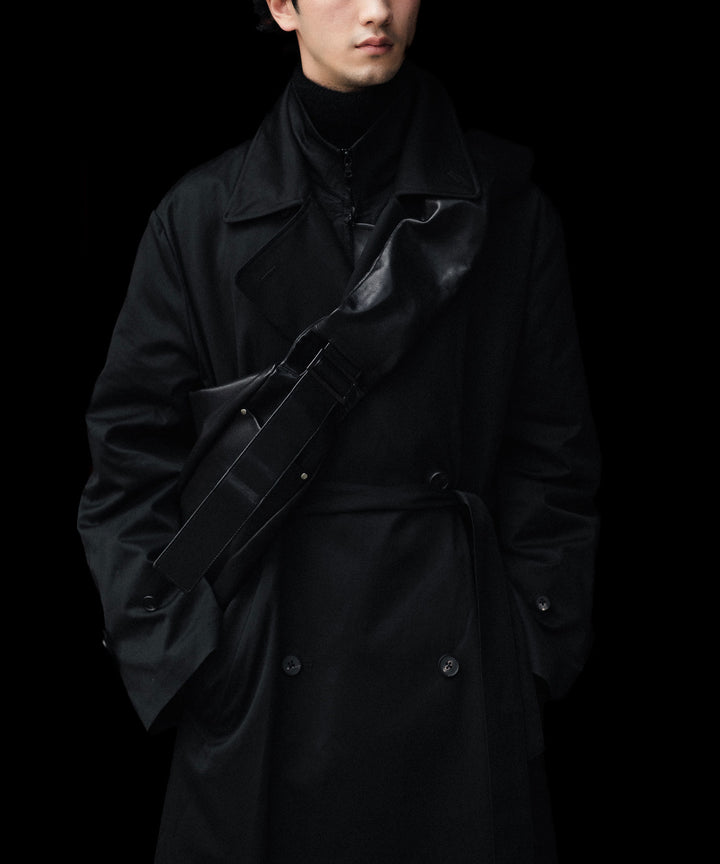 ssstein(シュタイン)のCOTTON SATIN OVERSIZED DOUBLE BREASTED COAT - BLACKの公式通販サイトsession福岡セレクトショップ