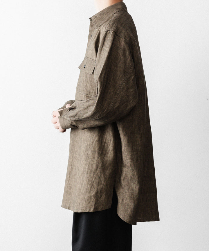 nakedgauge ネイキッドゲージのSUMI LINEN BIG SHIRTのKHAKI公式通販サイトsession福岡セレクトショップ