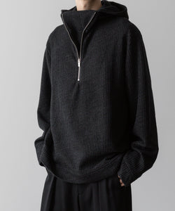 VEIN ヴェインのWO/PE QUARTER GAUGE KNIT HOODED PULLOVER SHIRT - X.GRAYの公式通販サイトsession福岡セレクトショップ