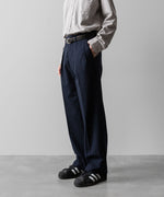 画像をギャラリービューアに読み込む, INTÉRIM(インテリム)のVIRGIN WOOL AND CASHMERE FLANNEL 2-TUCK STRAIGHT SLACKS - TOP NAVYの公式通販サイトsession福岡セレクトショップ
