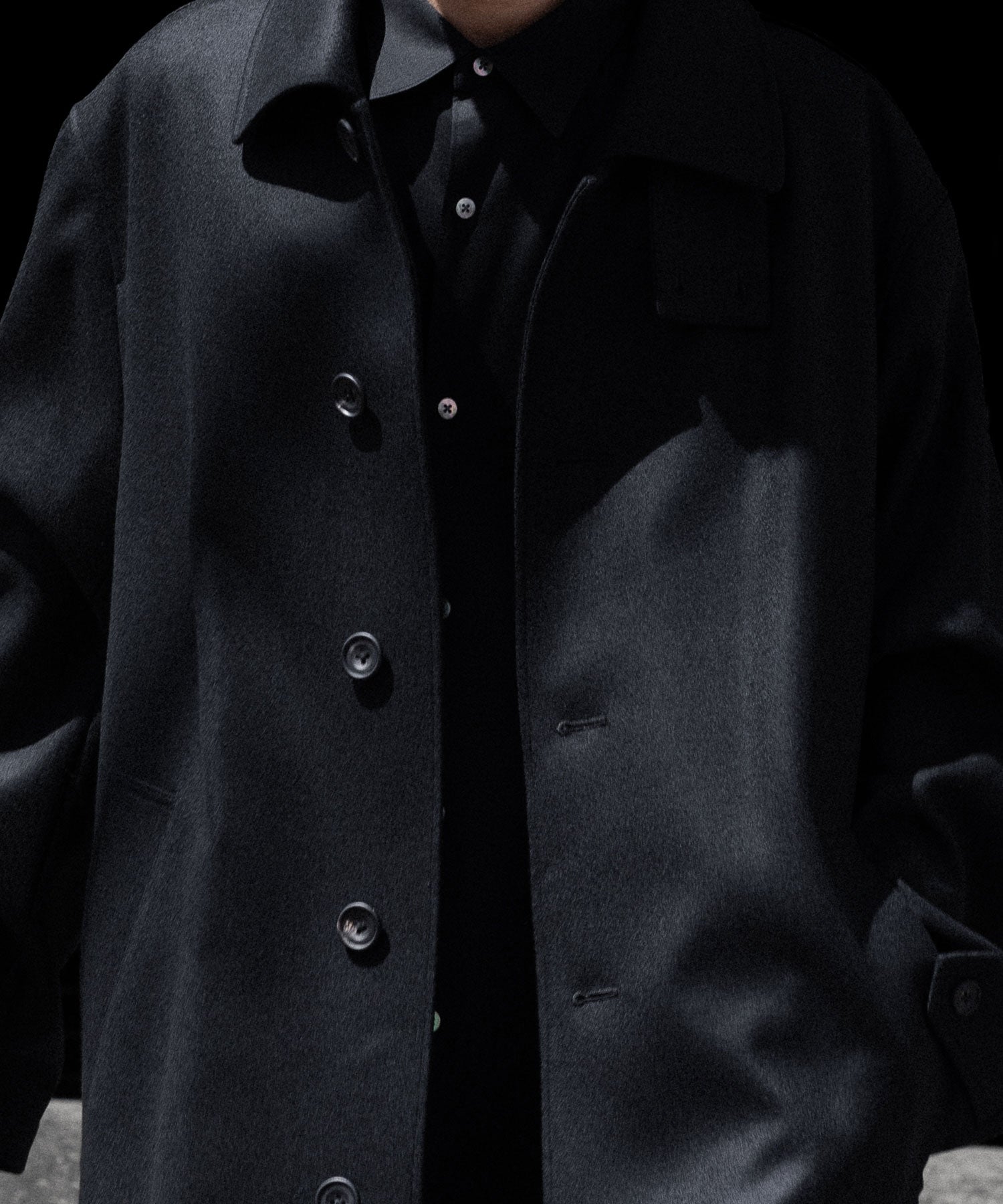 【ssstein】OVERSIZED INVESTIGATED COAT - BLACK
