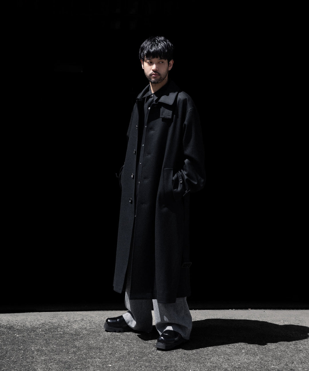 【ssstein】OVERSIZED INVESTIGATED COAT - BLACK