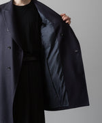 画像をギャラリービューアに読み込む, ato(アトウ)のSLUB YARN DOUBLE-BREASTED COAT - NAVY公式通販サイトsession福岡セレクトショップ
