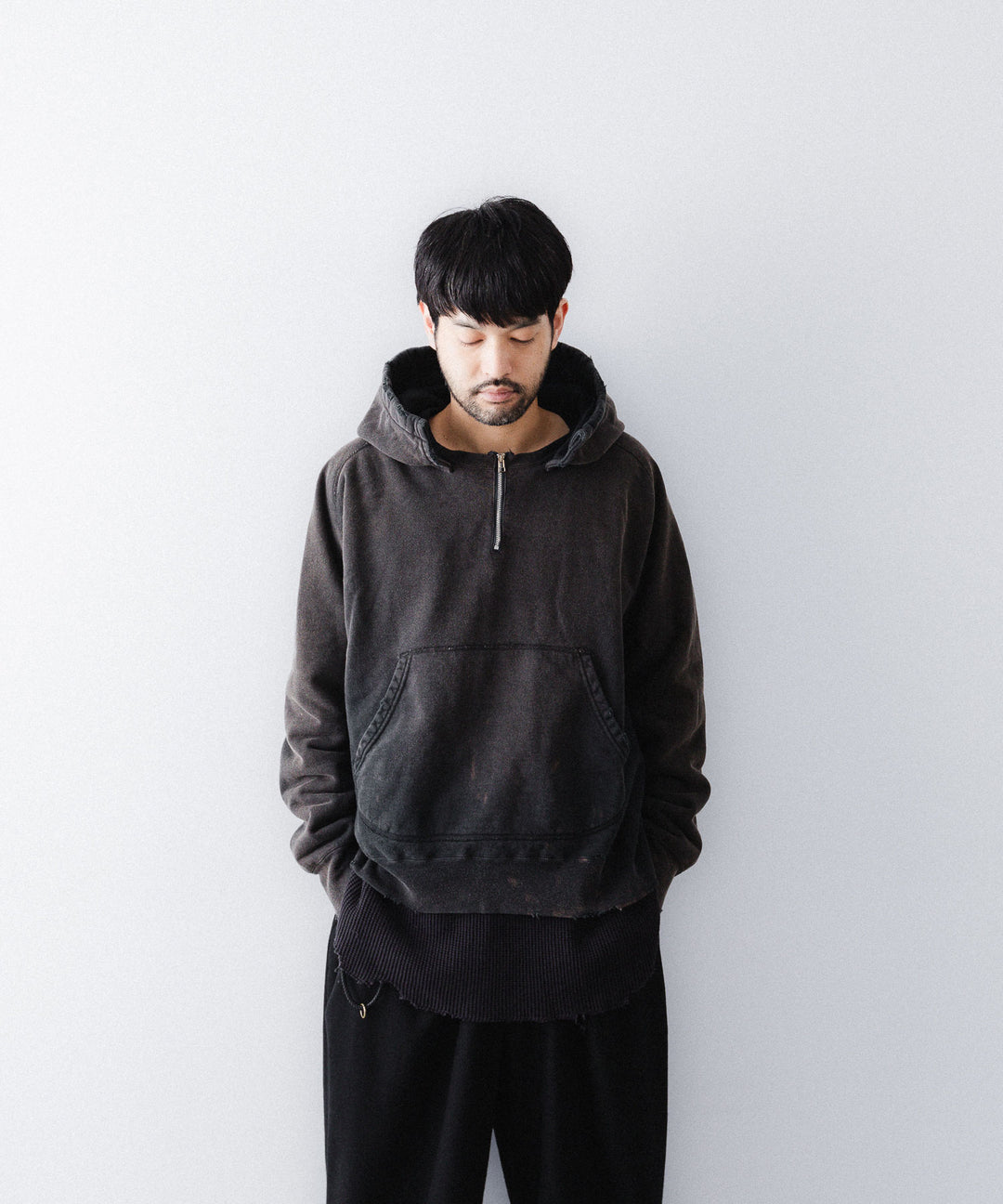 concause-コンコースのFRONT ZIP AFTER HOODIEのBLACK公式通販サイトsession福岡セレクトショップ