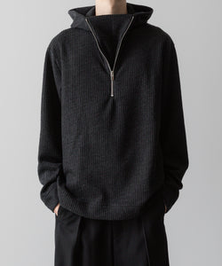 VEIN ヴェインのWO/PE QUARTER GAUGE KNIT HOODED PULLOVER SHIRT - X.GRAYの公式通販サイトsession福岡セレクトショップ