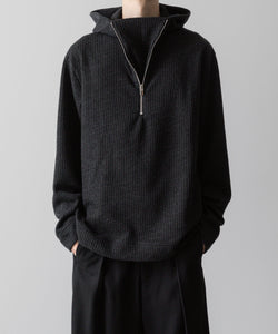 VEIN ヴェインのWO/PE QUARTER GAUGE KNIT HOODED PULLOVER SHIRT - X.GRAYの公式通販サイトsession福岡セレクトショップ