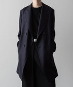 画像をギャラリービューアに読み込む, ato(アトウ)のSLUB YARN DOUBLE-BREASTED COAT - NAVY公式通販サイトsession福岡セレクトショップ
