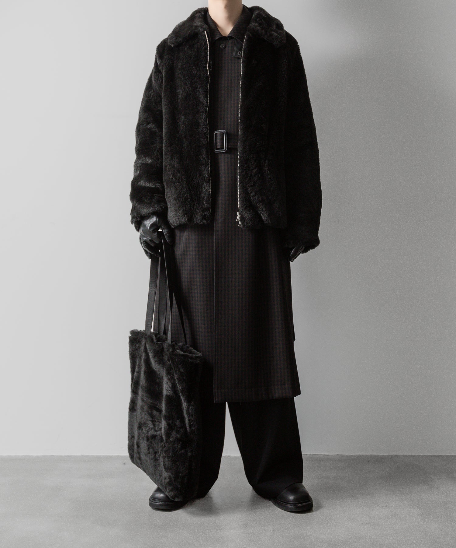 【ssstein】OVERSIZED BALMACAAN COAT - GINGHAM