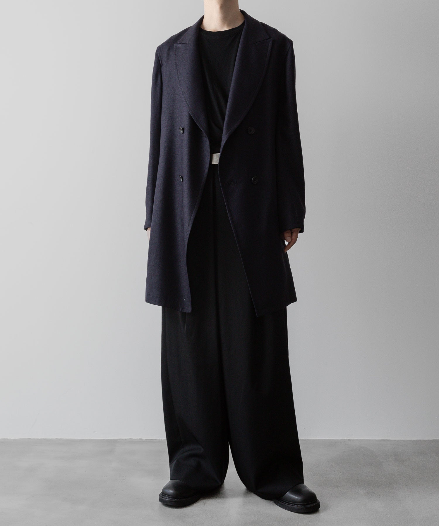 ato(アトウ)のSLUB YARN DOUBLE-BREASTED COAT - NAVY公式通販サイトsession福岡セレクトショップ