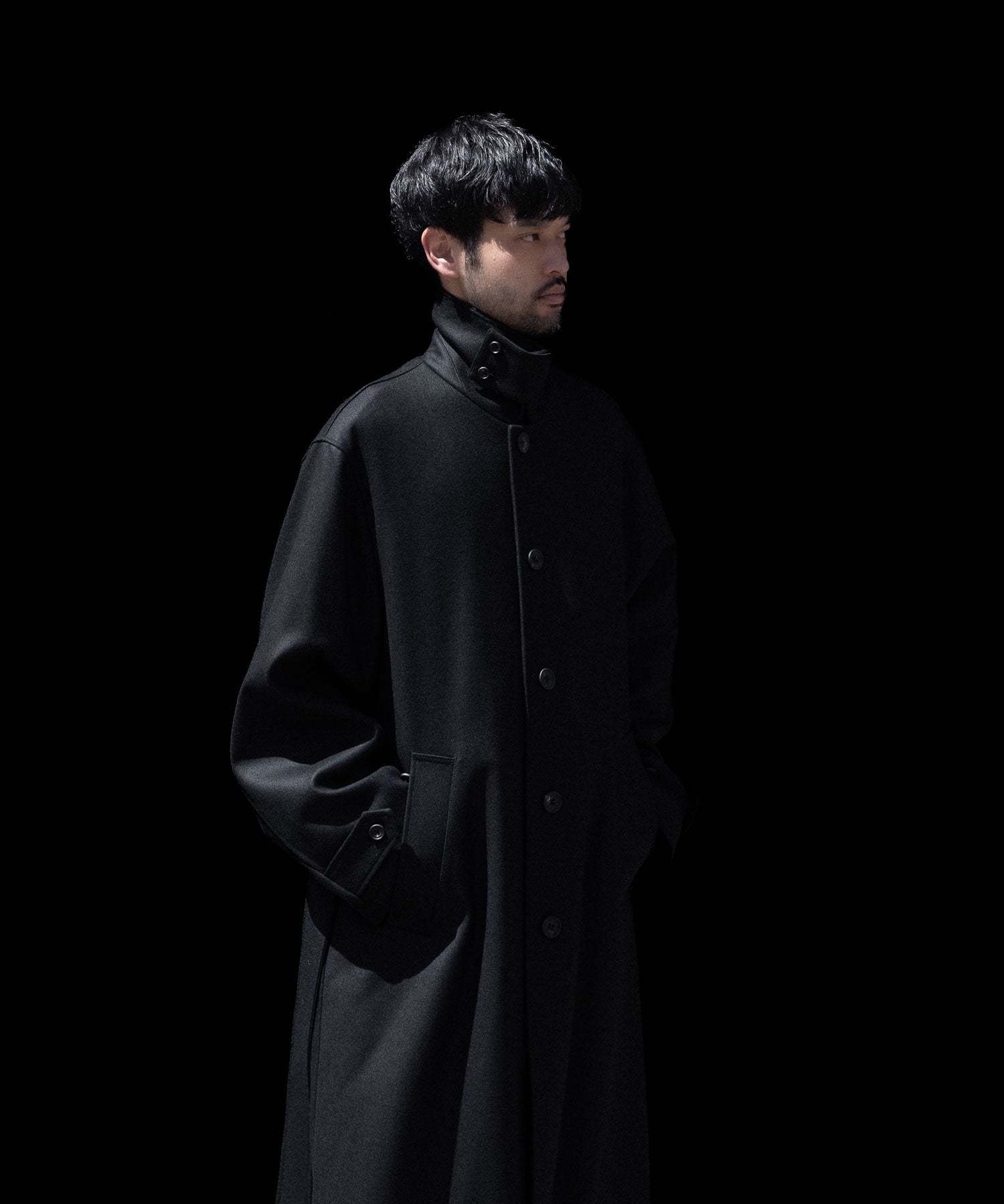 【ssstein】OVERSIZED INVESTIGATED COAT - BLACK
