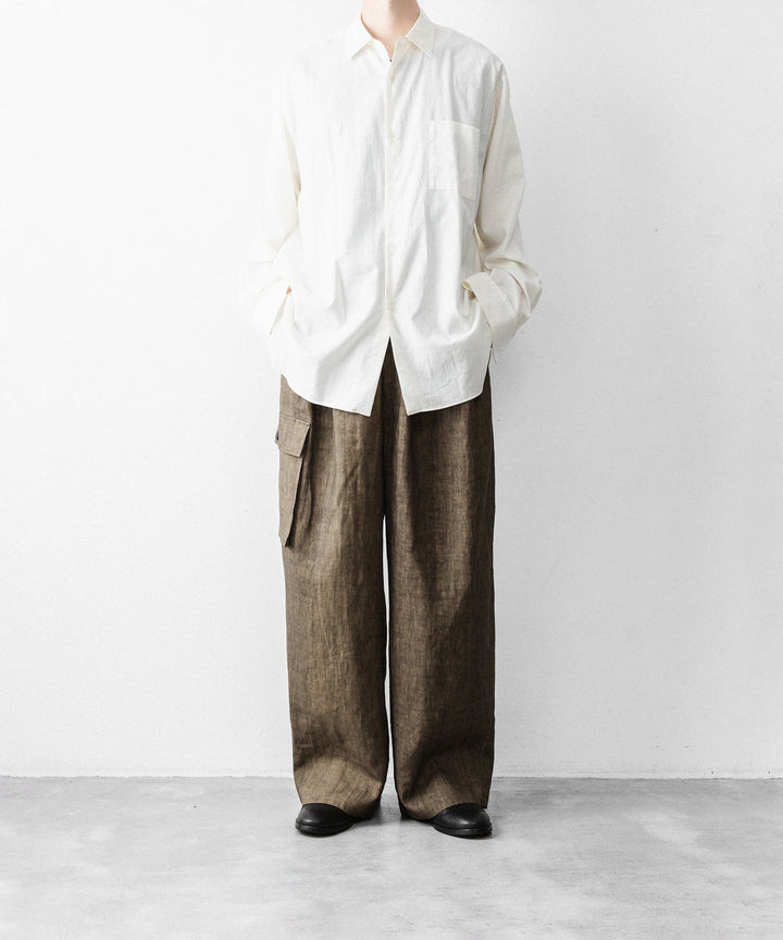 nakedgauge ネイキッドゲージのSUMI LINEN WIDE EASY CARGO PANTSのKHAKI公式通販サイトsession福岡セレクトショップ