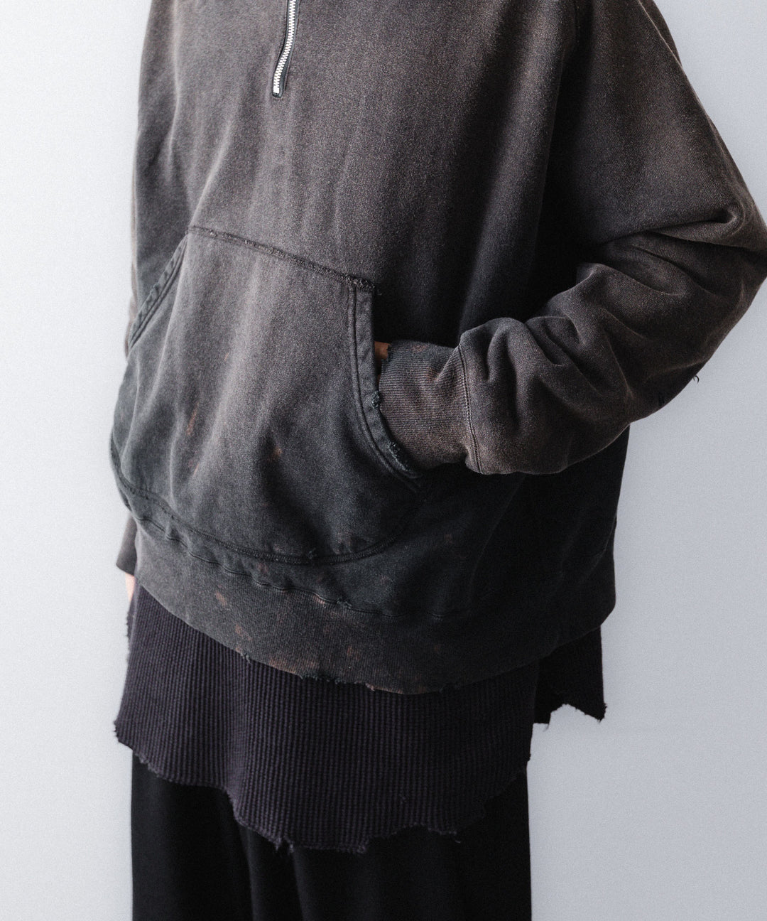 concause-コンコースのFRONT ZIP AFTER HOODIEのBLACK公式通販サイトsession福岡セレクトショップ