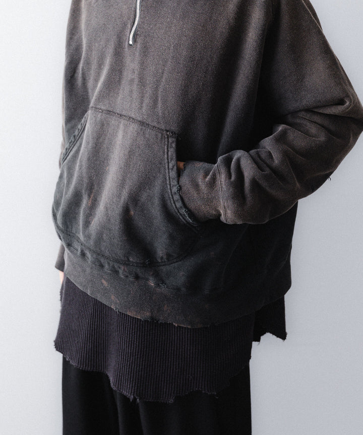 concause-コンコースのFRONT ZIP AFTER HOODIEのBLACK公式通販サイトsession福岡セレクトショップ