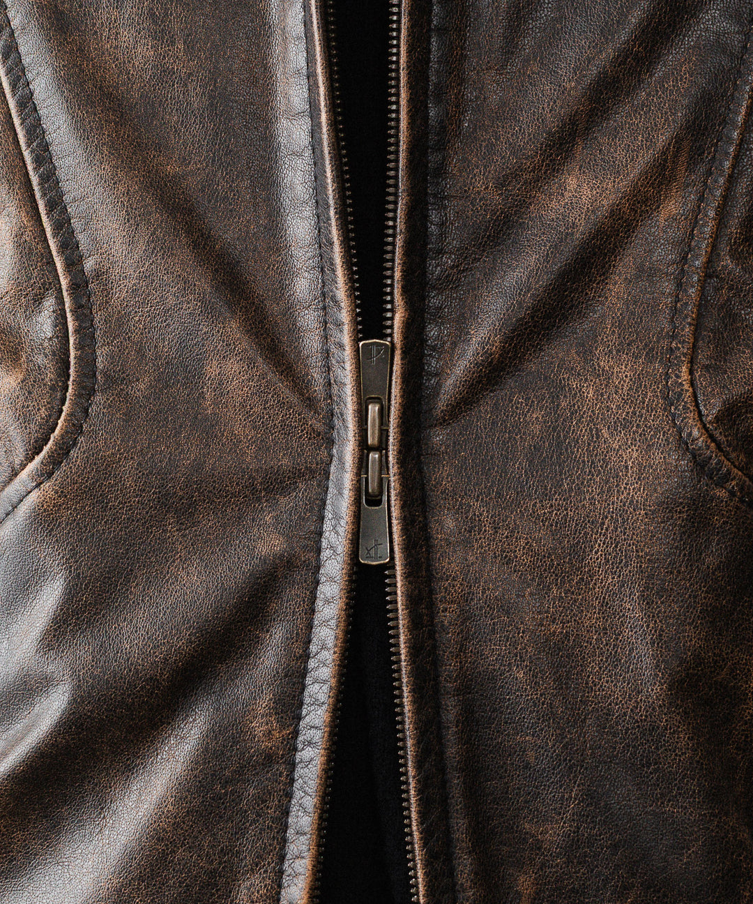 ANTHEM Aアンセムエー のRUSTY BUFFALO LEATHER ZIP BLOUSON - BROWNの公式通販サイトsession福岡セレクトショップ