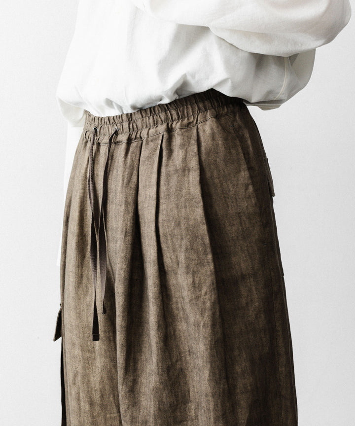 nakedgauge ネイキッドゲージのSUMI LINEN WIDE EASY CARGO PANTSのKHAKI公式通販サイトsession福岡セレクトショップ