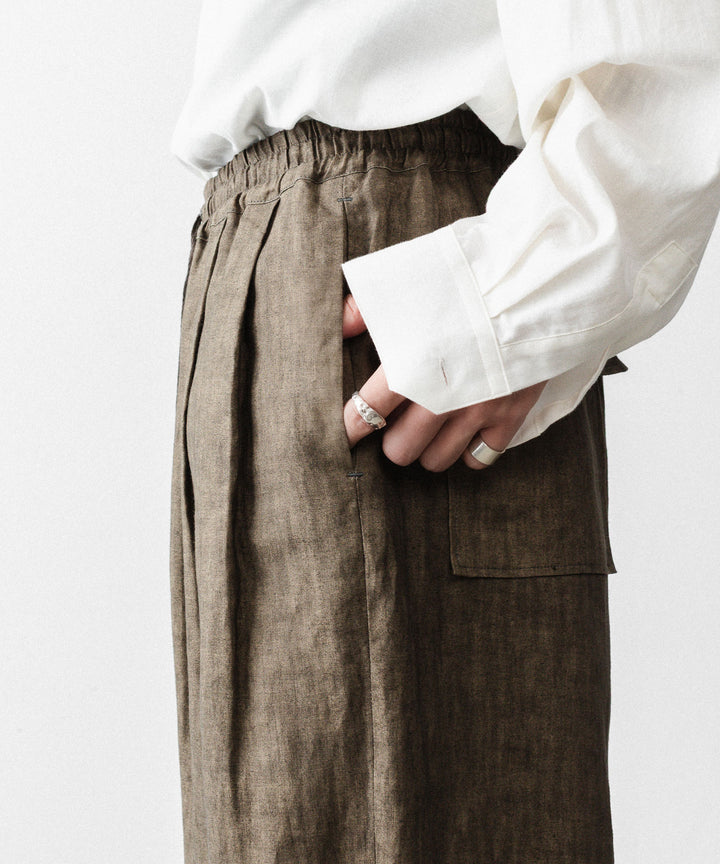 nakedgauge ネイキッドゲージのSUMI LINEN WIDE EASY CARGO PANTSのKHAKI公式通販サイトsession福岡セレクトショップ