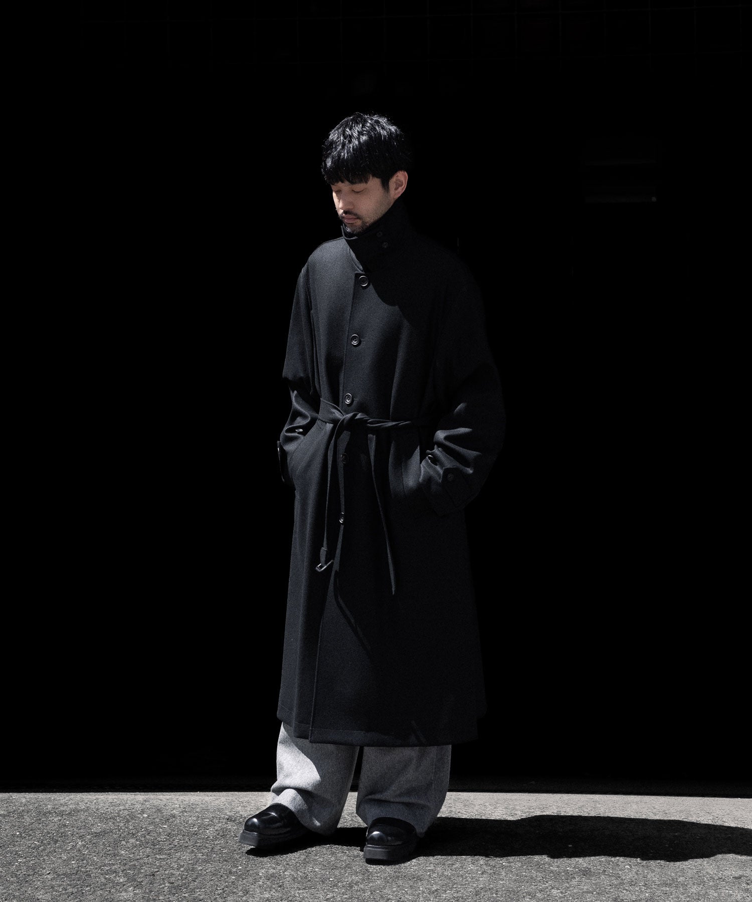 【ssstein】OVERSIZED INVESTIGATED COAT - BLACK