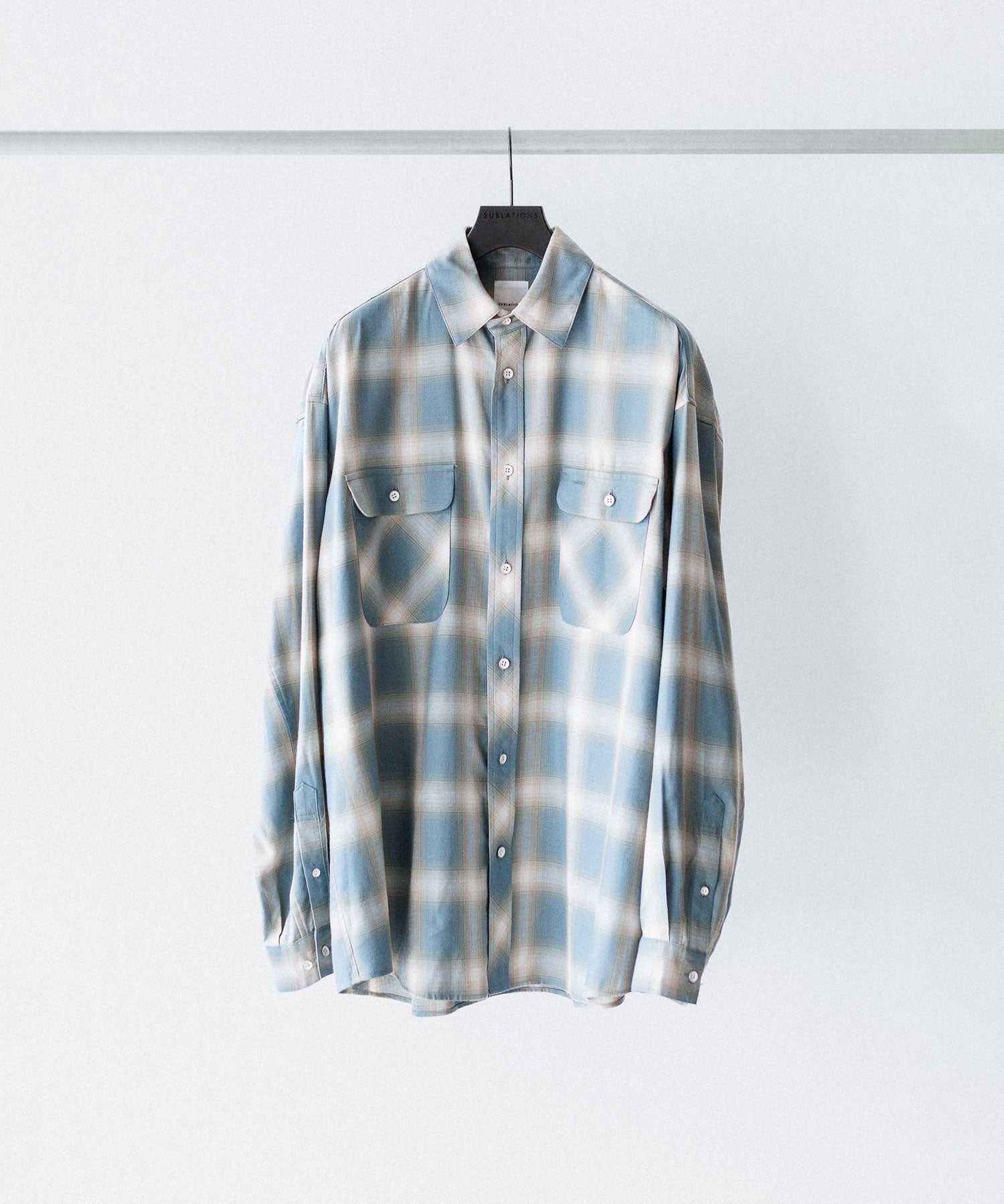 SUBLATIONS サブレーションズOMBRE CHECK RELAX FIT SHIRTの SAX BLUE 公式通販サイトsession福岡セレクトショップ 